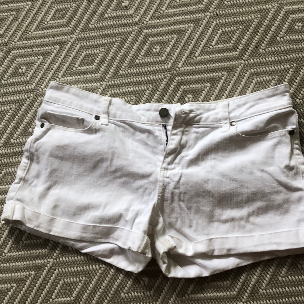 White Paige Jean shorts size 28